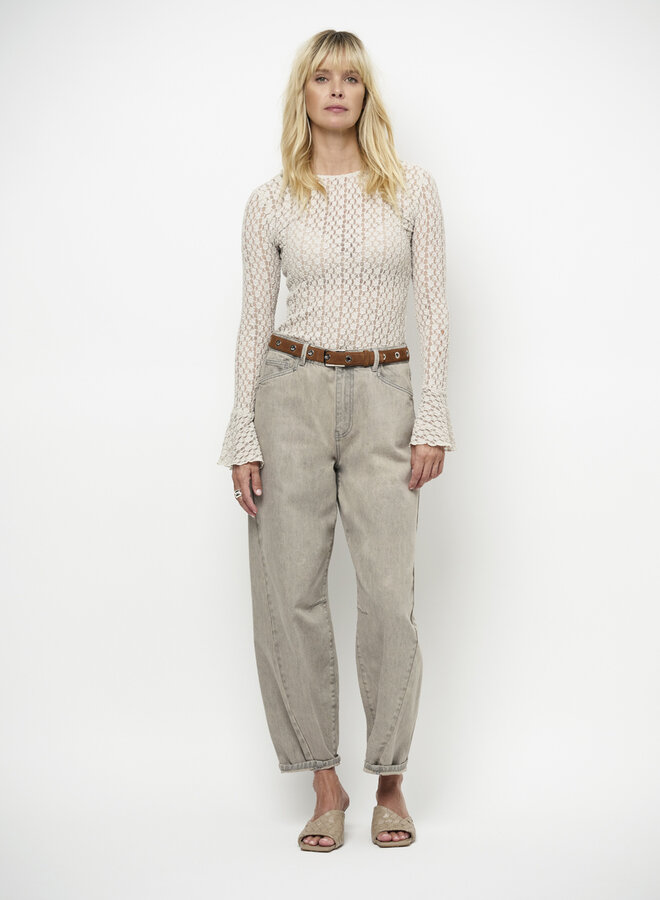 Dante6 brave barrel leg jeans greige overdye