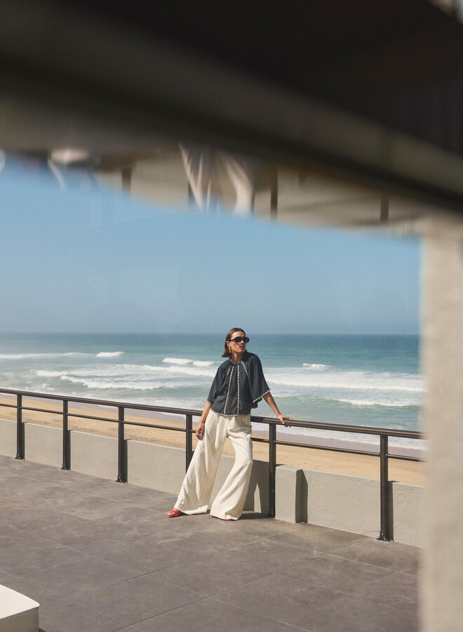 By Bar emmi embroidery blouse charcoal