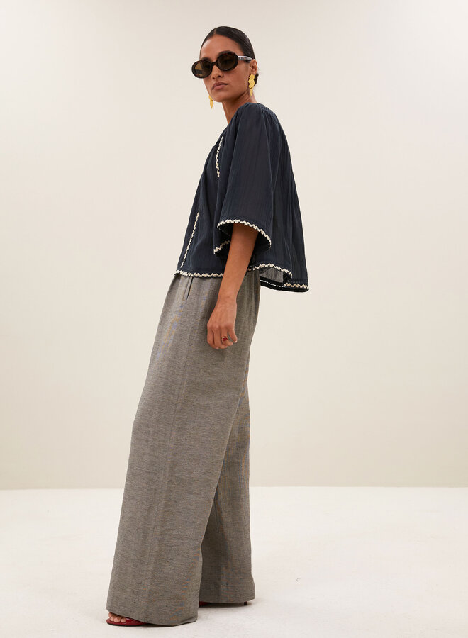 By Bar emmi embroidery blouse charcoal