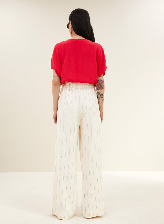 By Bar benji pinstripe pant black thin stripe