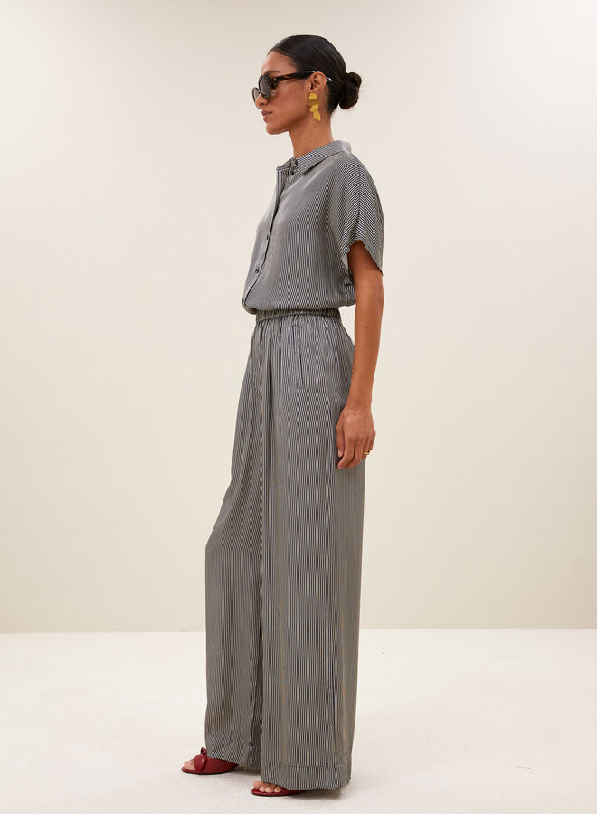 By Bar benji silky stripe pant black stripe