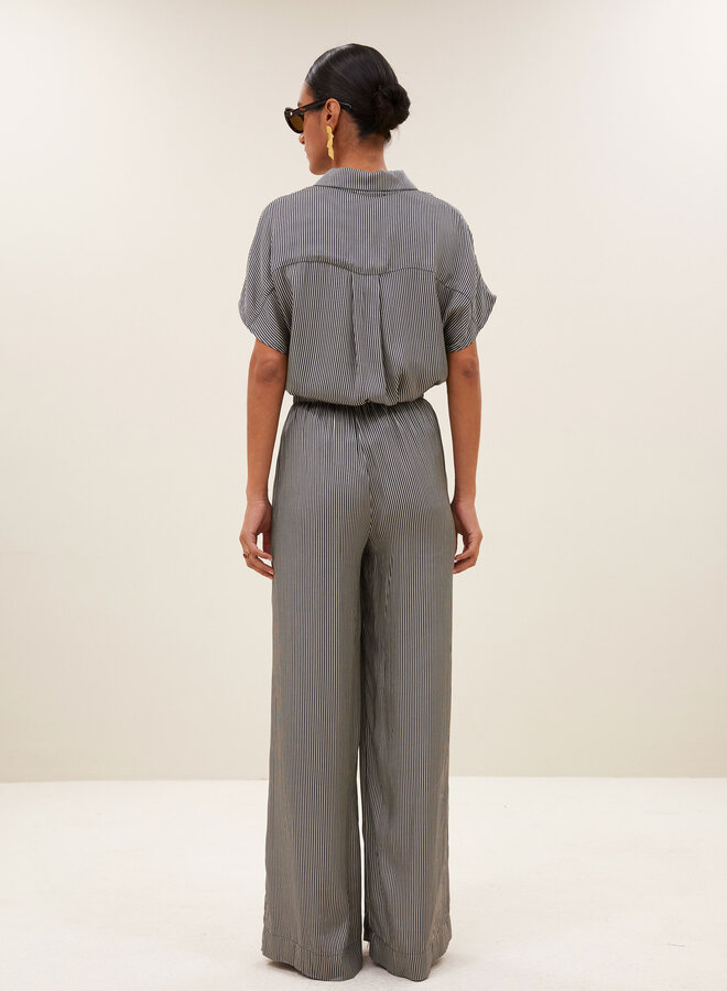 By Bar benji silky stripe pant black stripe