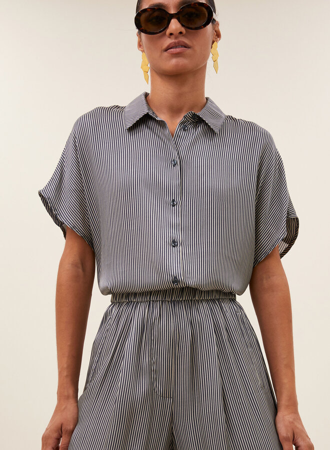 By Bar benji silky stripe pant black stripe