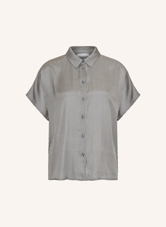 By Bar barley silky blouse black stripe