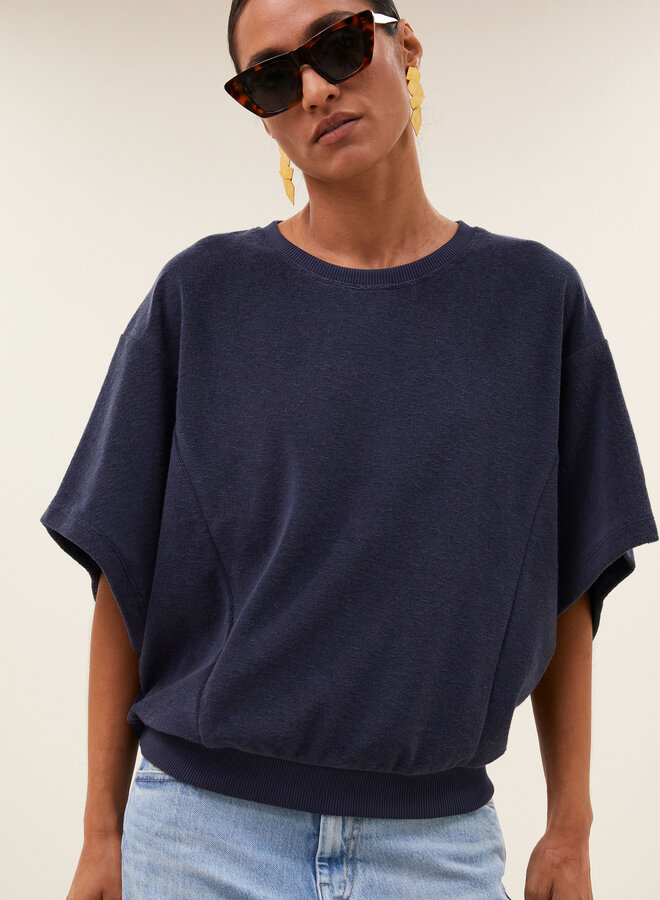 By Bar nuki slub top midnight