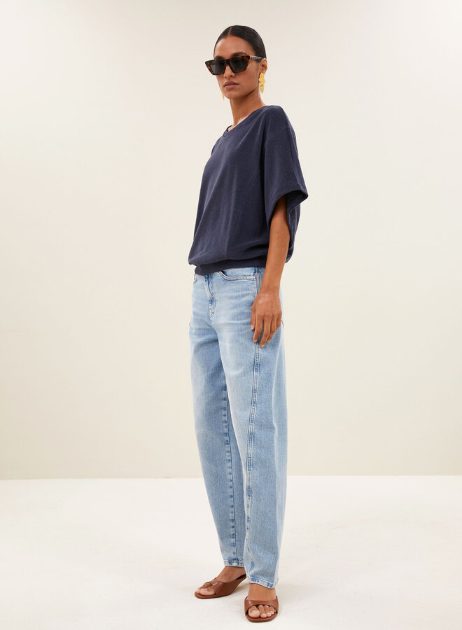 By Bar nuki slub top midnight