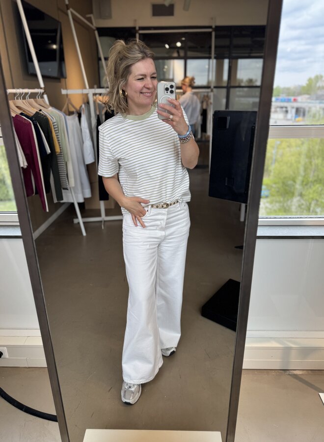 SF essential striped boxy tee white/thin