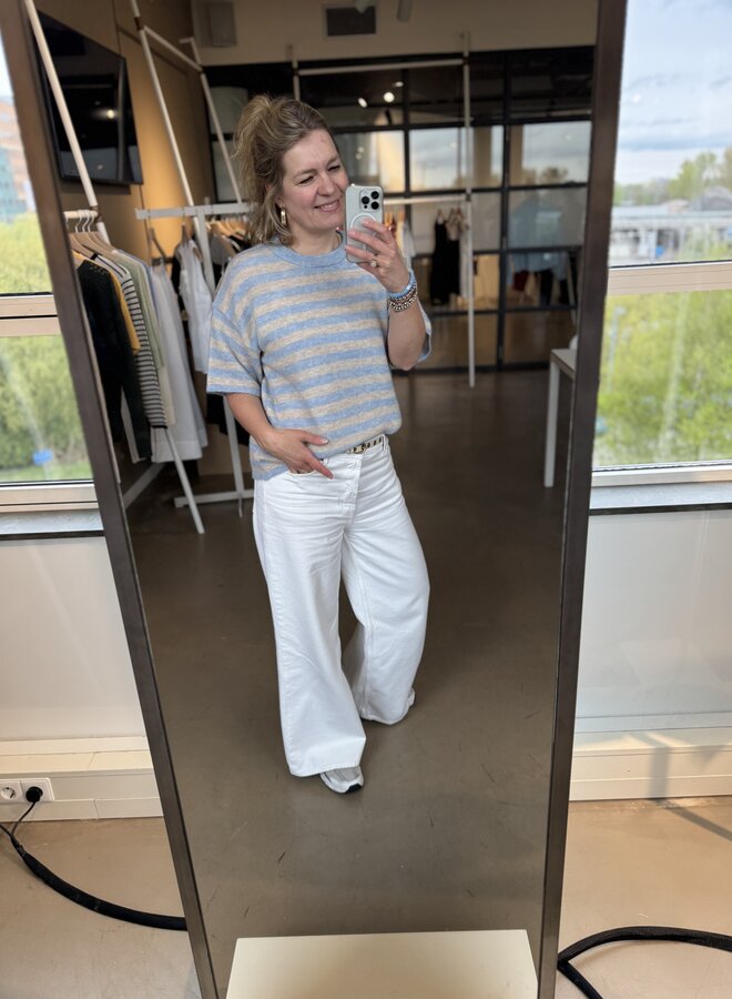 SF lulu 2/4 knit o-neck noos blue