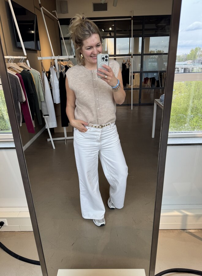 SF lulu sl button o-neck vest birch