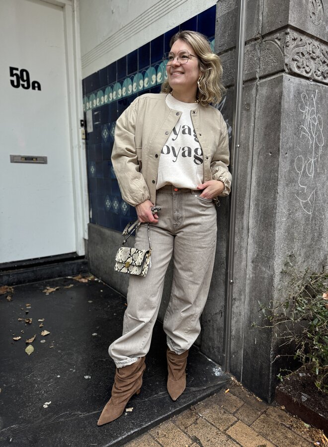 Dante6 brave barrel leg jeans greige overdye