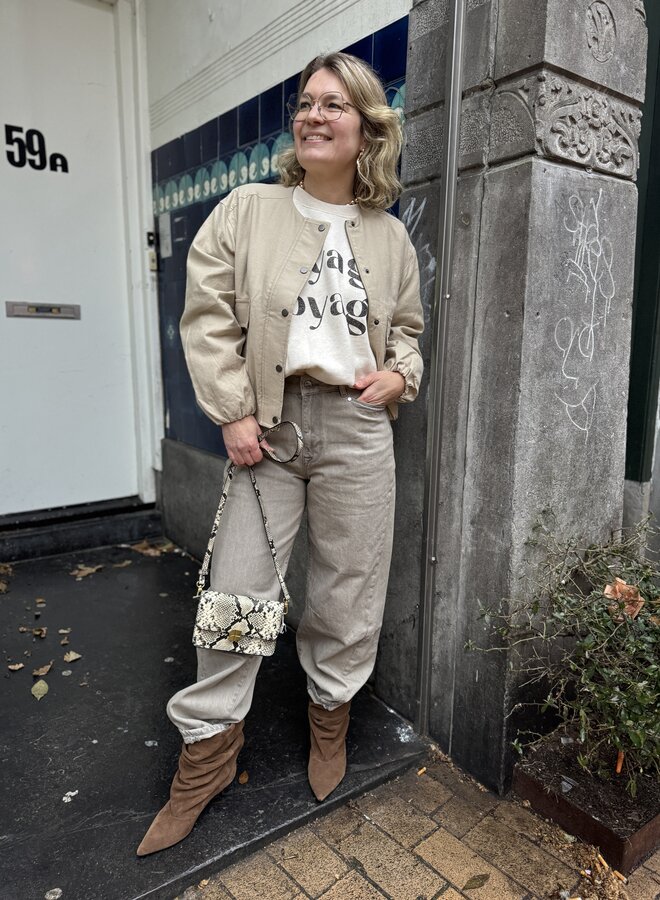 Dante6 brave barrel leg jeans greige overdye