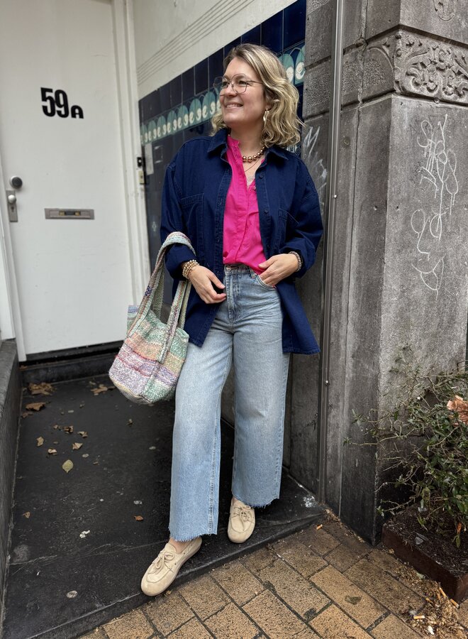 American V. com06 blouse denim raw blue