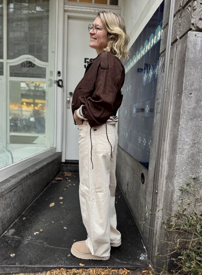 Dante6 mindy sheer cropped jacket chocolate brown