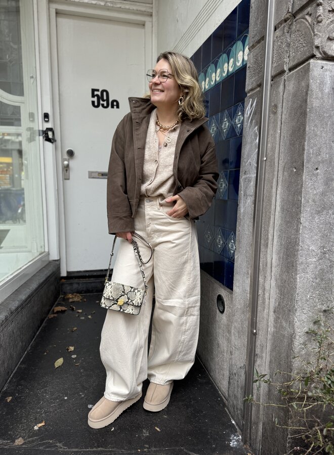 SF aiden suede jacket chocolate