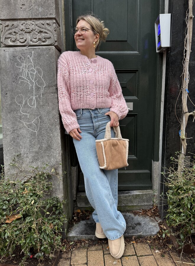 Dante6 juna stripe cardigan rose quarts