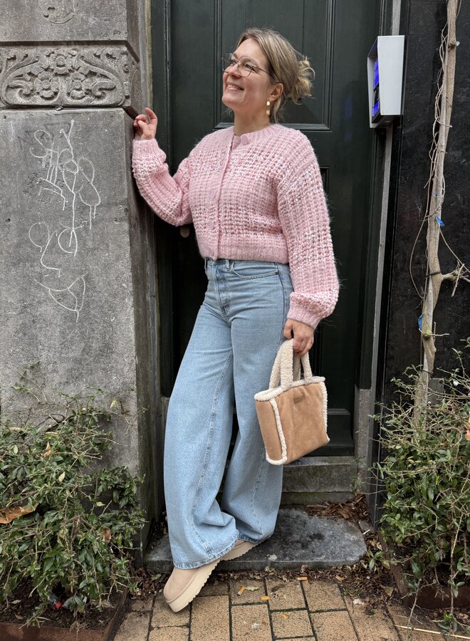 Dante6 juna stripe cardigan rose quarts