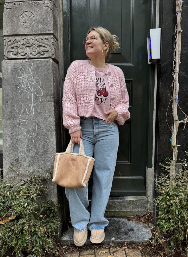 Dante6 juna stripe cardigan rose quarts