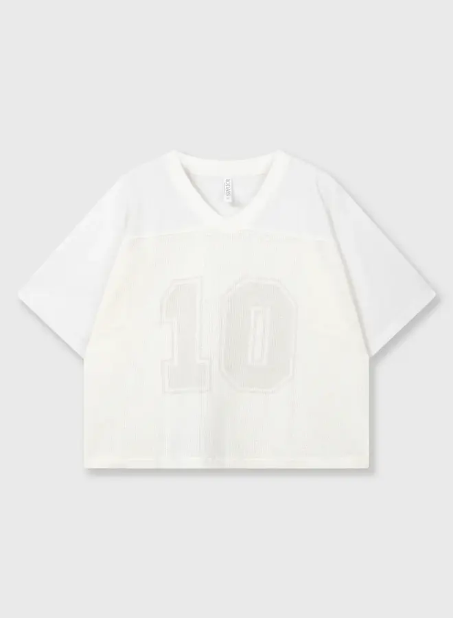 10days S262 mesh baseball tee ecru