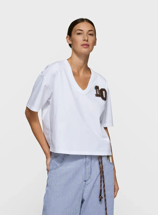 10days thick cotton v-neck tee white