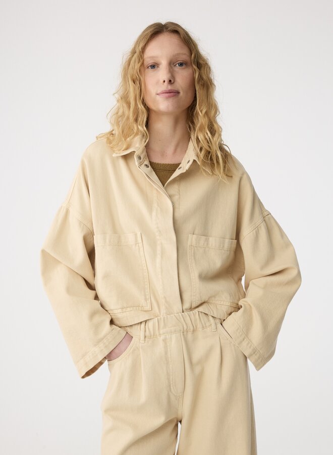 Knit-ted daisy jacket sand