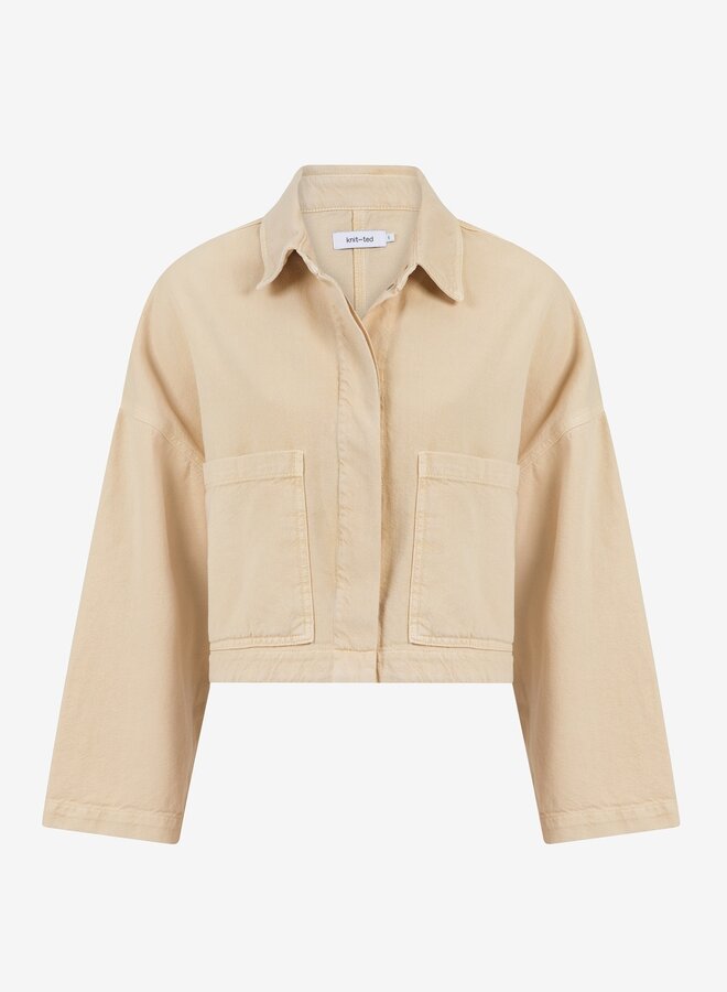 Knit-ted daisy jacket sand