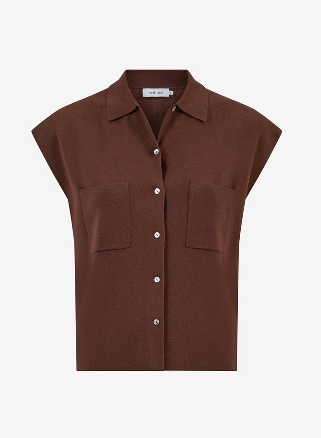 Knit-ted pam cardigan mid brown