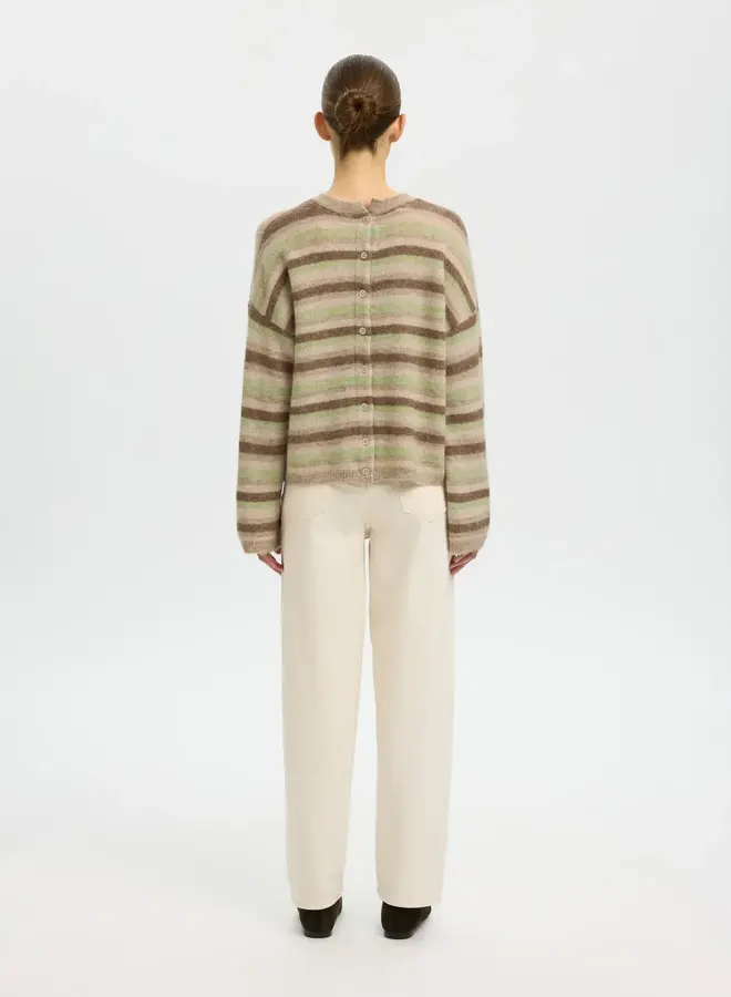 SF lulu knit button o-neck cashmere