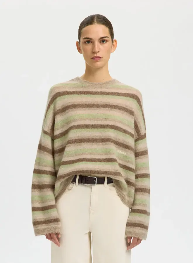 SF lulu knit button o-neck cashmere