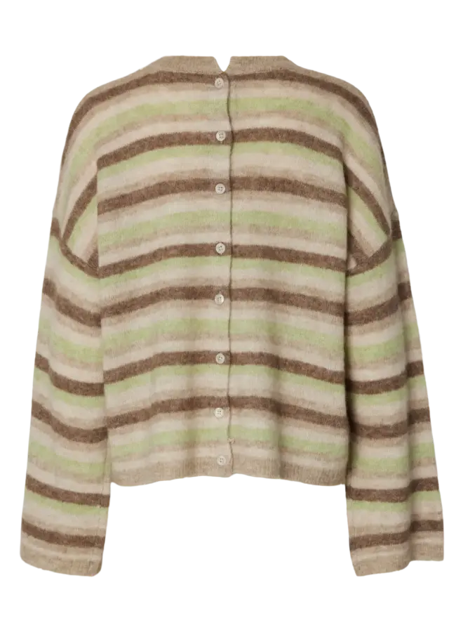 SF lulu knit button o-neck cashmere