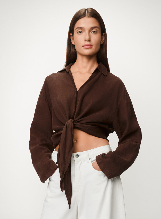 Lois pia 3342-6991 linen shirt chocolate