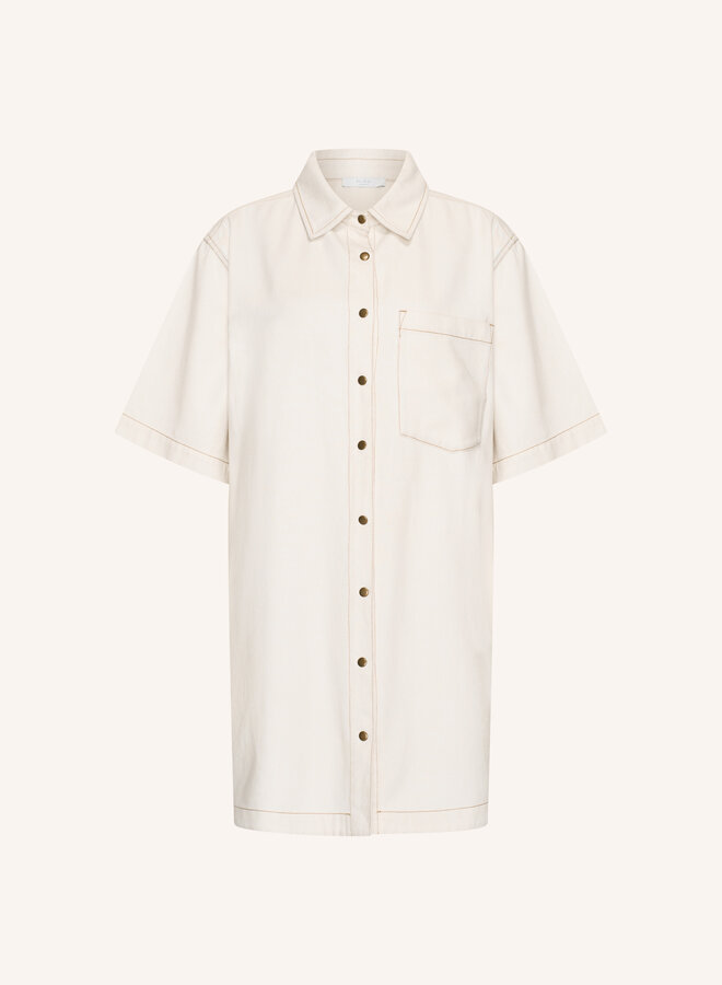 By Bar lexia twill dress cloud white