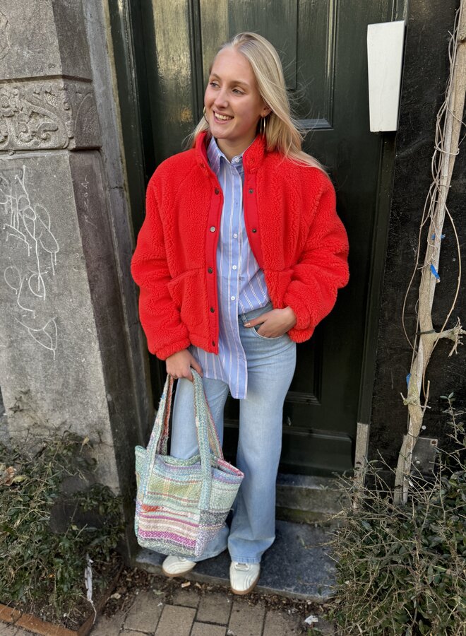 Penn&Ink S26Z831 blouse stripe blue