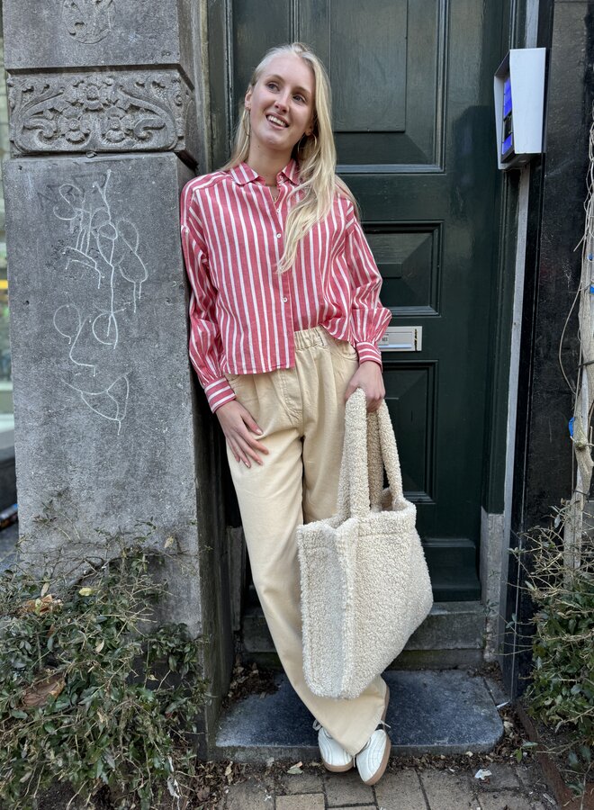 By Bar sarah short stripe blouse red
