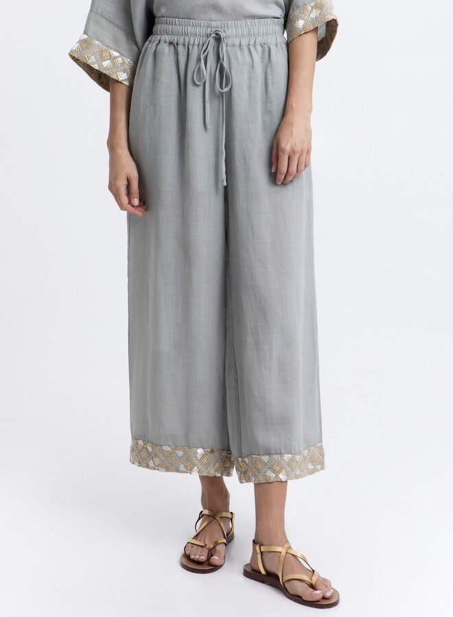 Greek archaic kori pants stone gold