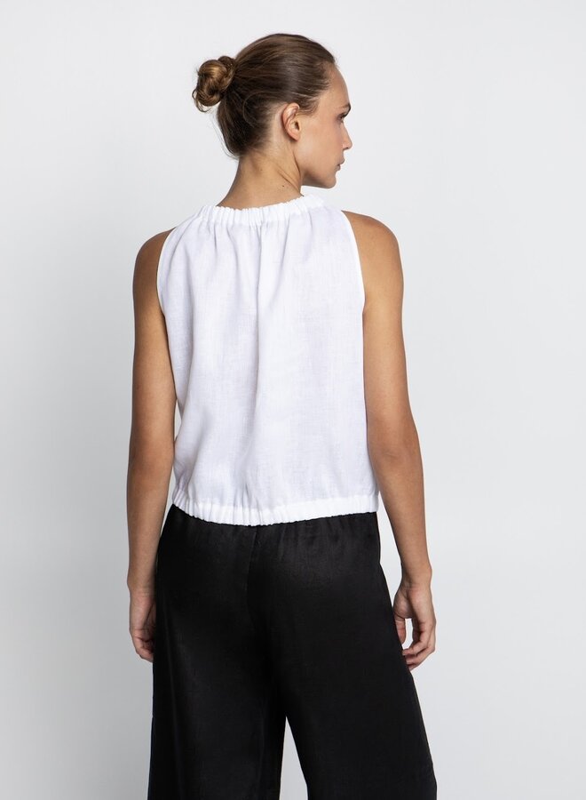 Greek archaic kori top white