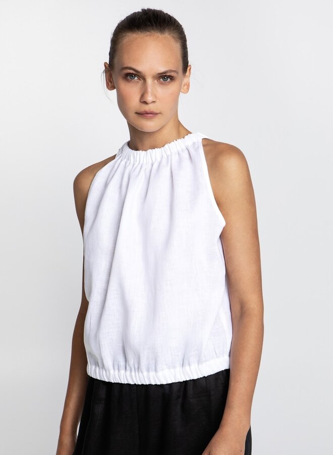 Greek archaic kori top white