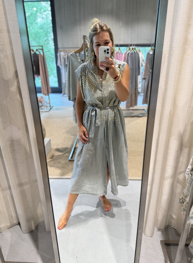 Greek Archaic Koi dress stone gold