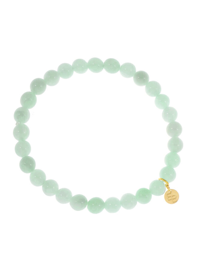 Ellen beekmans armbandje met gemstone balletjes mint
