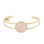 Ellen beekmans vergulde dubbele bangle met grote gemstone roze