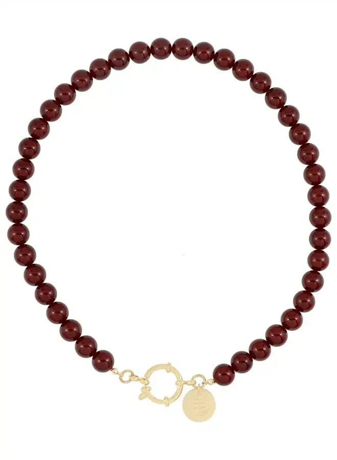 Ellen beekmans gemstone ketting donker bordeaux