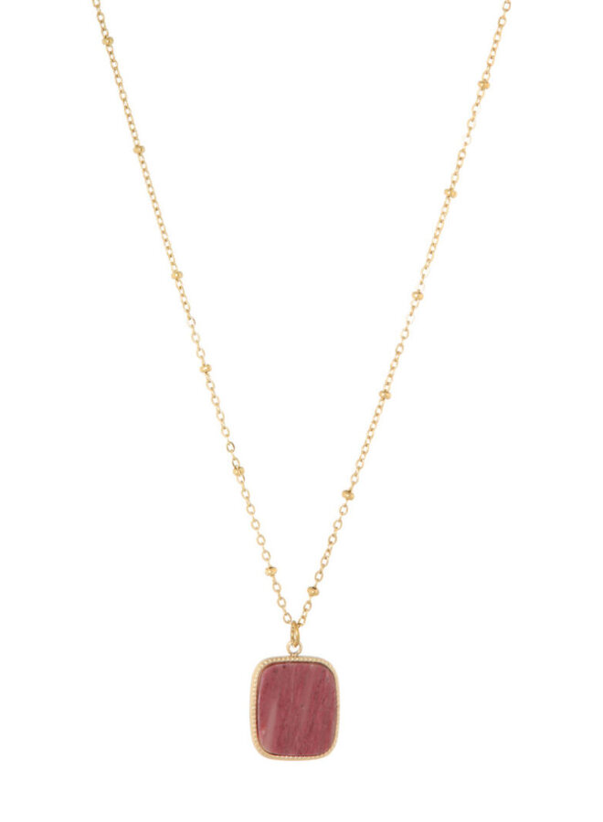 Ellen beekmans ketting met gemstone hanger roze