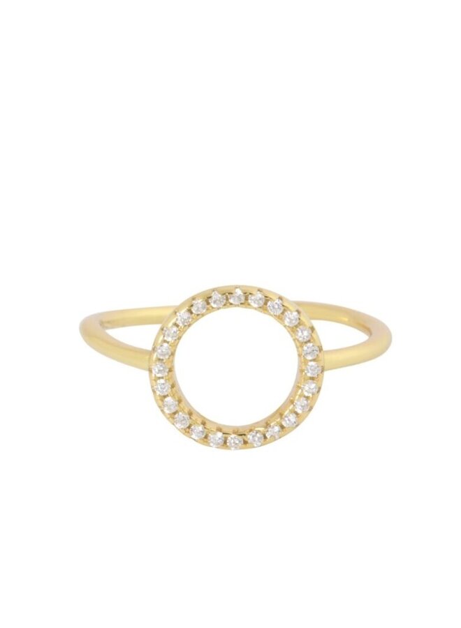 Ellen beekmans ring met open cirkel en strass