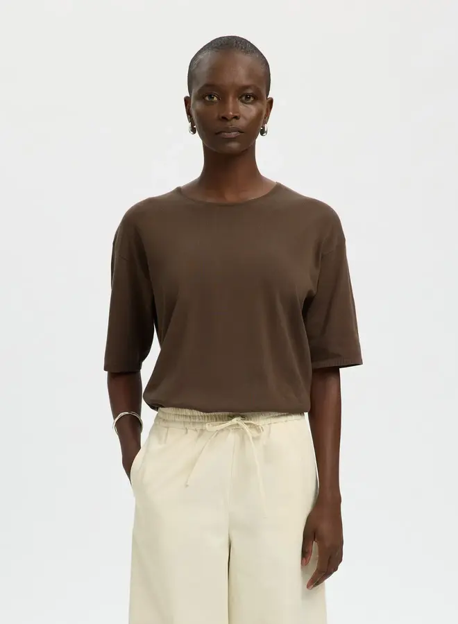 SF toledo 2/4 knit o-neck top noos chocolate