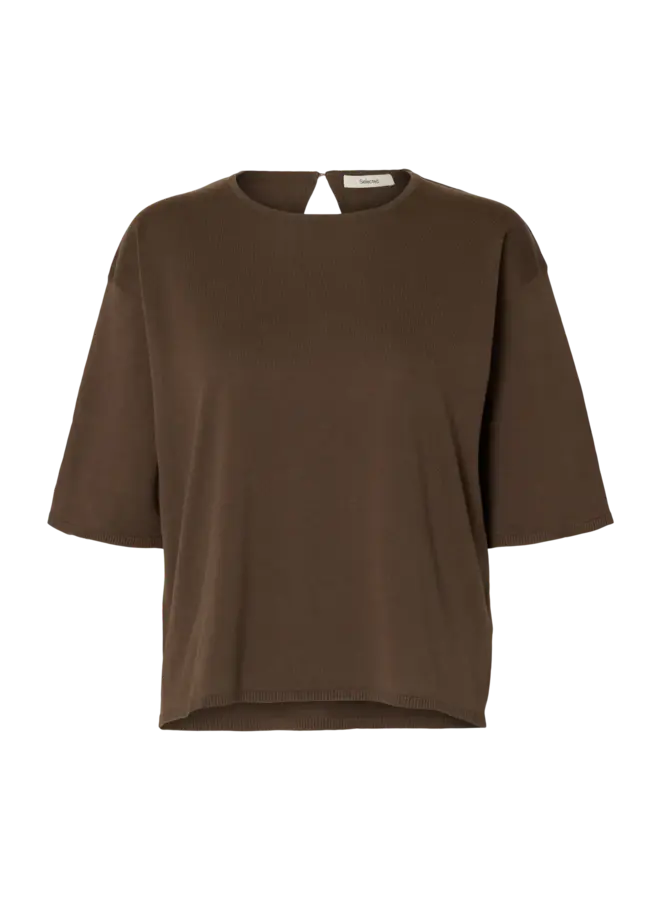 SF toledo 2/4 knit o-neck top noos chocolate