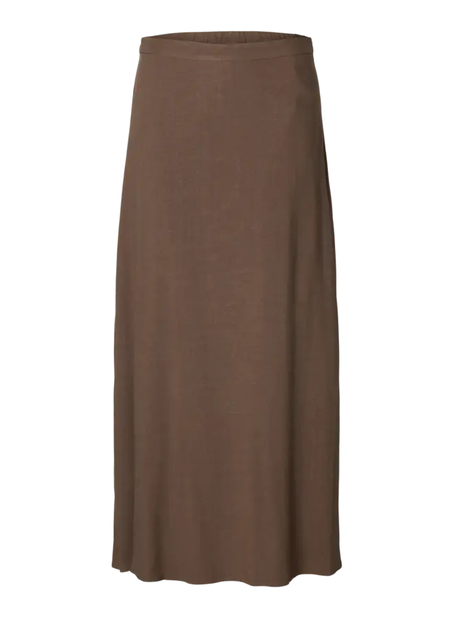 SF viva hw ankle linen skirt noos chocolate