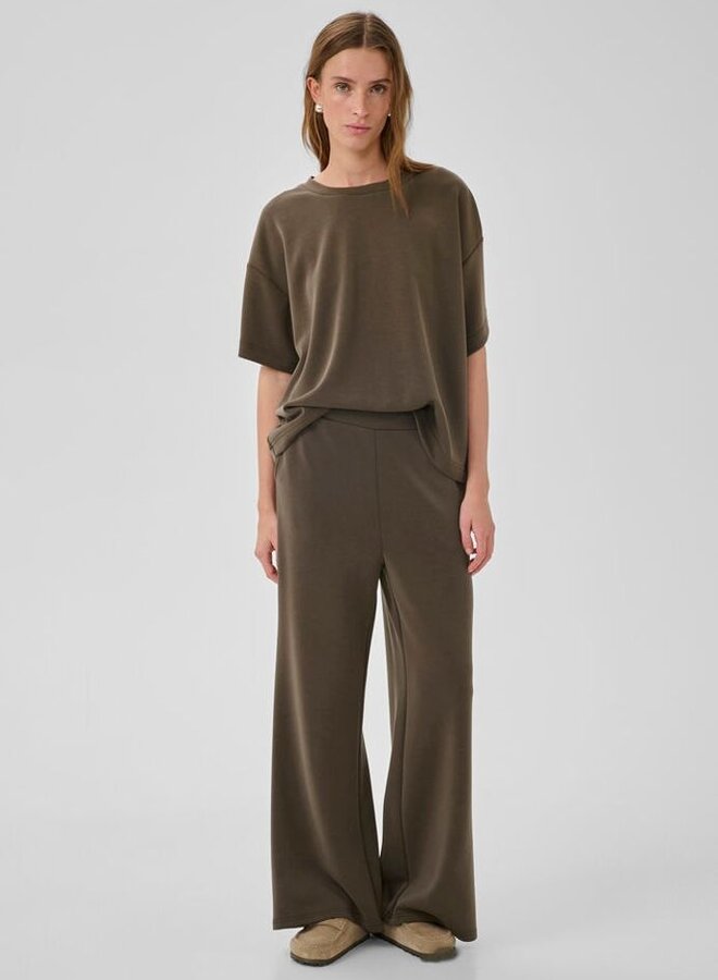 MEW helle emb boxy tee brown