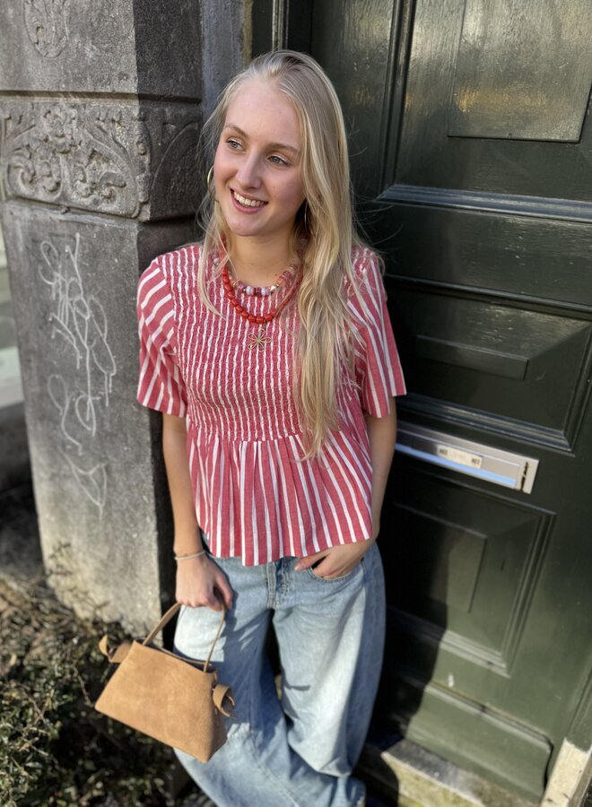 By Bar runa top red stripe