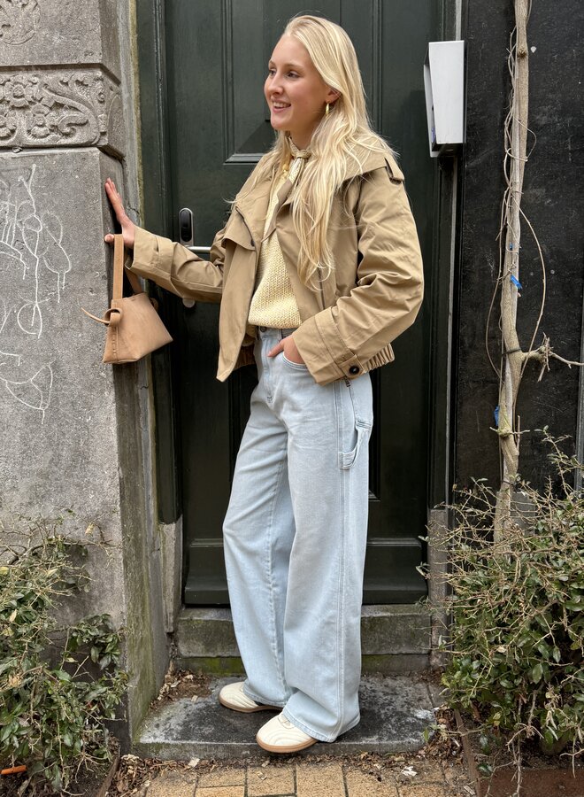 Yaya short trenchcoat jacket khaki green