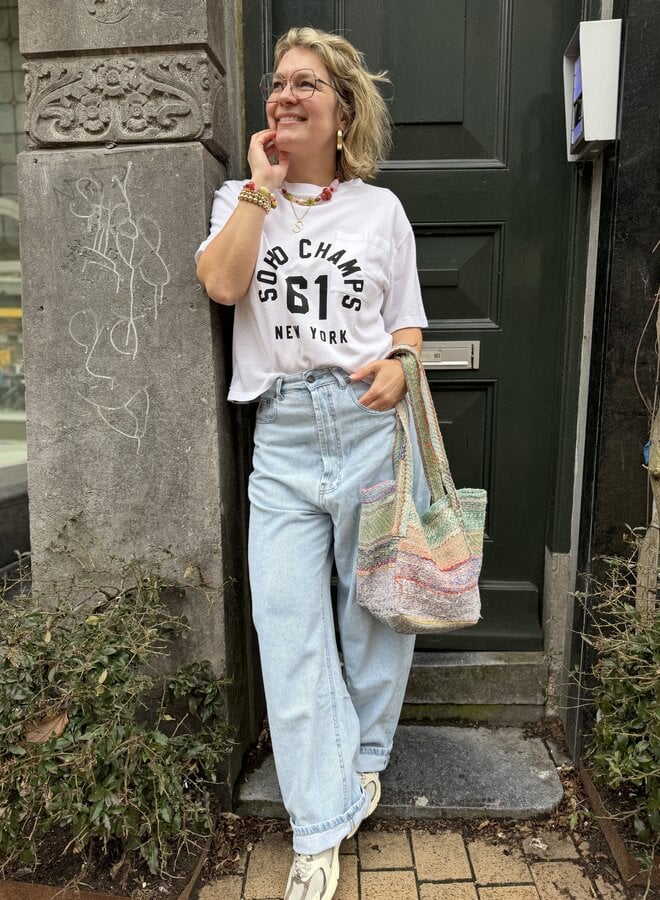 Penn&Ink S26F1839 t-shirt print white/black