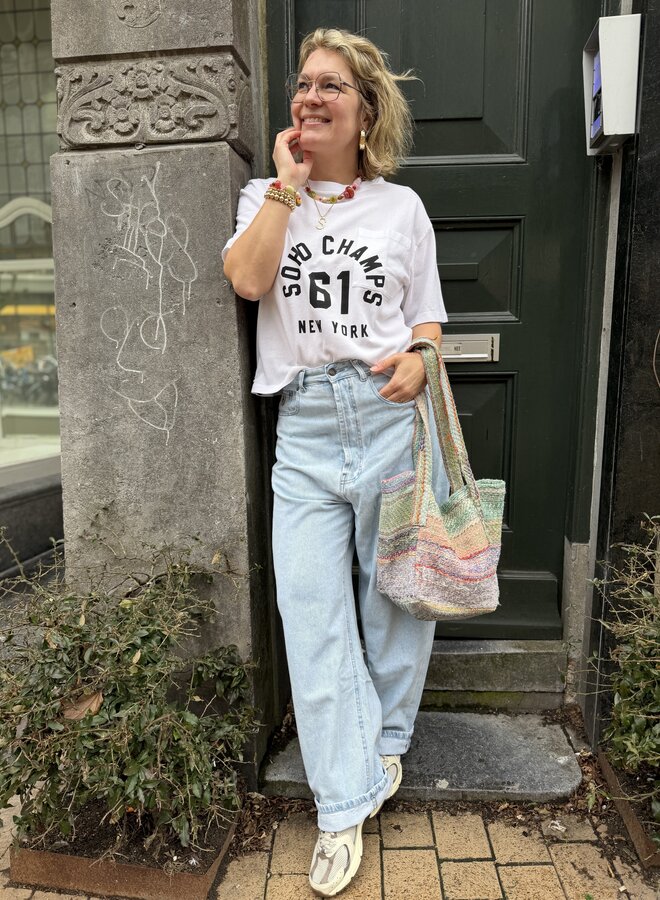 Penn&Ink S26F1839 t-shirt print white/black